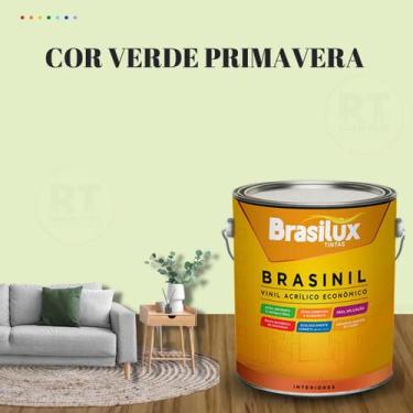 Imagem de Tinta Parede Verde Acinzentado Acrílica Brasinil 3,2l - BRASILUX, VERD