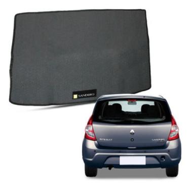 Imagem de Tapete Porta Malas Sandero 08 a 2014 Impermeável Bordado Borracha PVC 