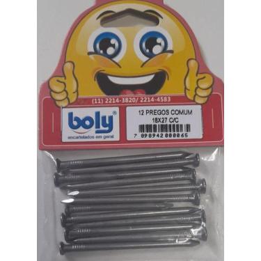 Imagem de Pregos Comuns de Aço 18 x 27 com Cabeça Boly 12 Peças