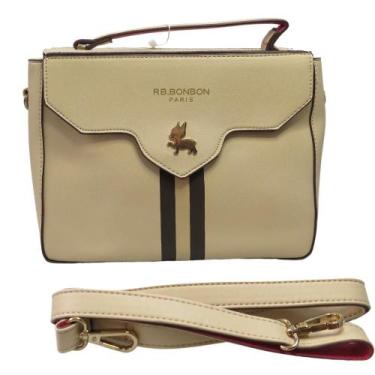 Imagem de Bolsa Baú Tiracolo Oficial REBECCA BONBON RB3903 Areia - SEMAX
