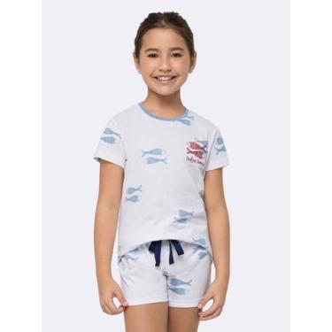 Imagem de Pijama Manga Curta Infantil Memórias de Verão - Veggi, Branco, 6, Meni
