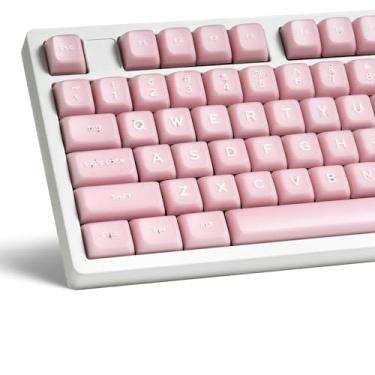 Imagem de XVX Teclas rosa translúcidas, teclas PBT Double Shot, tampas de teclado MDA Profile 132 teclas, conjunto de teclas personalizadas compatível com 61/64/68/84/87/100/104/108 Gateron Cherry MX Switches