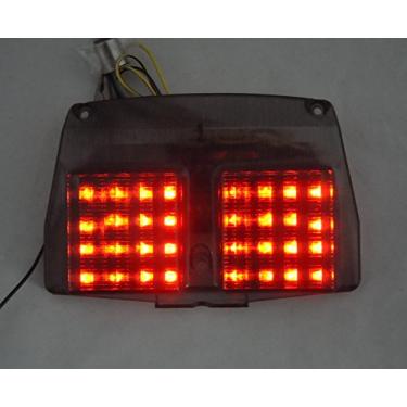 Imagem de TOPZONE PARTS Luz traseira de freio com lentes fumê de LED para motocicleta com indicadores de luz de seta integrados para Ducati 998/996/916/748