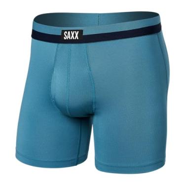 Imagem de SAXX Cueca masculina boxer de malha esportiva - roupa íntima masculina azul hidro