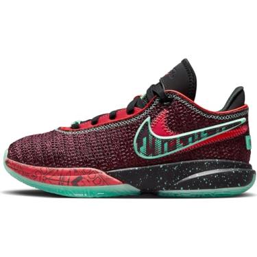 Imagem de Nike Lebron XX SE para meninos (criança grande), Marrom noturno/multicolorido/preto, 21