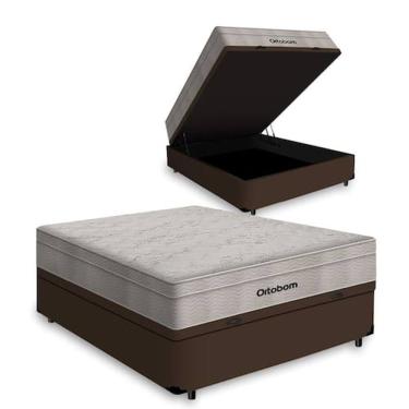Imagem de Cama Box Baú Casal + Colchão De Molas Ensacadas - AirTech Spring  (138x188x72) - Ortobom 