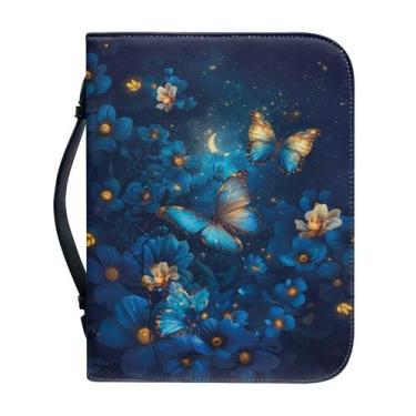 Imagem de Capa da Bíblia PARA U DESIGNS, borboleta azul e estampa floral 2XL - F