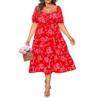 Imagem de Vestido Talisea Plus Size Floral de Verão Boho Vestido de Verão 2025 F