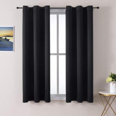 Imagem de Cortinas de janela ChrisDowa Small 102 cm de comprimento, quarto preto