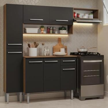 Imagem de Armário de Cozinha Completa 197 cm Rustic/preto Emilly Madesa 02
