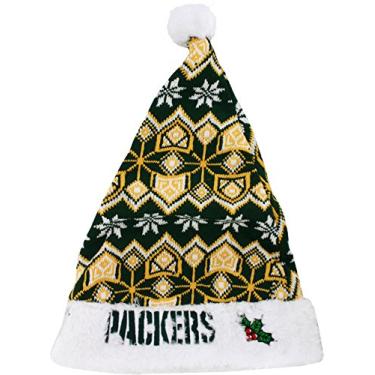 Imagem de Forever Collectibles Boné de Papai Noel NFL Green Bay Packers, cores da equipe, tamanho único