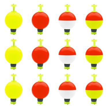 Imagem de KCMOSGI Bobbers de pesca com 12 peças, boias de pesca pesadas para pesca, boias de pesca de encaixe de espuma para pesca Panfish Bass Bluegill
