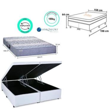 Imagem de Colchão Queen Protege Sanko Espuma Ortopédica Resistente + Cama Box Ba