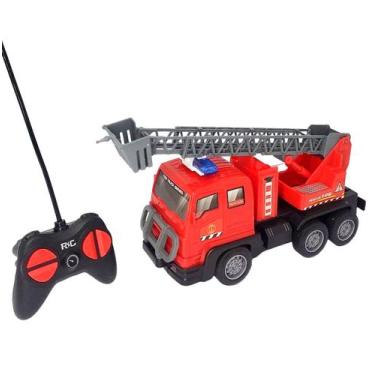 Imagem de Carro Controle Remoto Caminhão Bombeiro Militar Truck Com Escada Esten