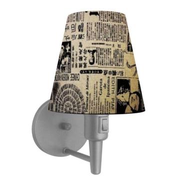 Imagem de Lustre Pendente Quadrado Vivare Md-4006 Cúpula Em Tecido 21/50x50cm - Bivolt Cinza-ny-jornal 110v/220v