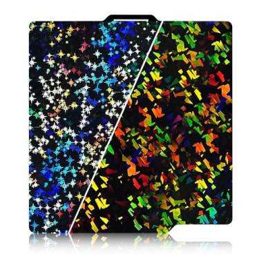 Imagem de Ideaformer Placa de construção PEY PEF texturizada para Bambu Lab X1/X1C/X1E/P1P/P1S/A1, Galaxy flexível PEY + Rainbow Confetti PEF Spring Steel Print Bed 257mm para plataformas de impressoras 3DBambu