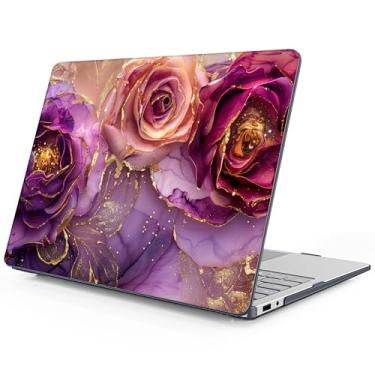 Imagem de Mektron Capa impressa para laptop Microsoft Surface 2025 Windows 11 Copilot+ PC Surface Laptop 33.0 cm capa para tela sensível ao toque serve no modelo 2095, flores de mármore