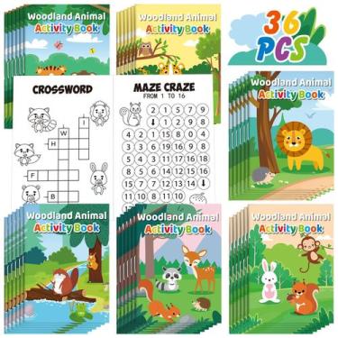 Imagem de Mini livros de atividades Sinmoe Woodland Animals Kids DIY 36 unidades