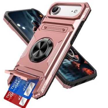 Imagem de MEMAXELUS Capa carteira para iPhone Air / 17 Air de 6,5 polegadas com suporte para cartão [loja 2 cartões] anel de 360° suporte de corpo inteiro resistente à prova de choque capa de telefone para