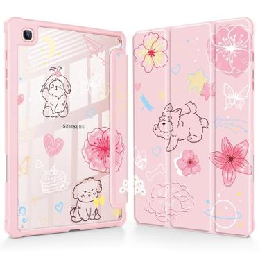 Imagem de May Chen Capa para Samsung Galaxy Tab S6 Lite de 10,4 polegadas 2024/2022/2020 - Suporte de lápis embutido com capa à prova de choque, capa traseira transparente transparente despertar/hibernar