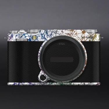 Imagem de X-M5 Adesivo para câmera antiarranhões Capa protetora protetora para FujiFilm X-M5 XM5 (Splash Rainbow White+Matrix Black)