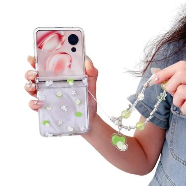 Imagem de SKPY Linda capa compatível com Motorola Razr 60 Ultra com cordão de pérola, estampa de frutas engraçadas, à prova de choque, capa de proteção de dobradiça para Razr 60 Ultra para mulheres e homens
