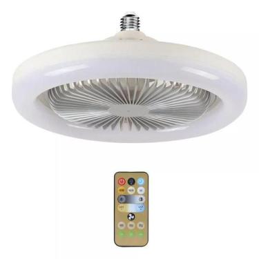 Imagem de Ventilador de teto silencioso com 3 velocidades, lâmpada LED, Bivolt