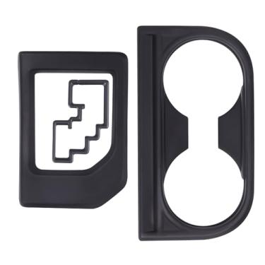 Imagem de Aunginsy Suporte de copo, câmbio de marchas e anéis de acabamento de trilho compatíveis com Toyota Tundra 2014-2021, 3 peças, console central, caixa de câmbio de marchas, kit de moldura de decoração