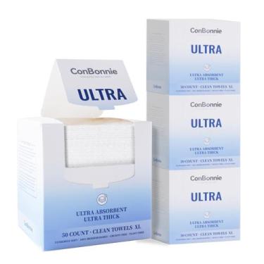 Imagem de Toalha de rosto descartável Conbonnie XL Ultra Ed. 10x12cm 200 ct
