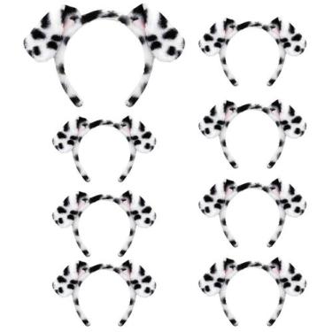 Imagem de Bandana Beviliu Dalmatian Dog Ears, pacote com 8 unidades para festa d