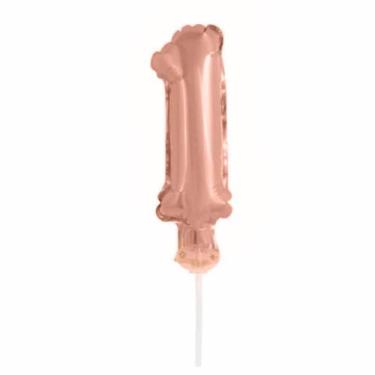 Imagem de Topo De Bolo Vela Balão Auto Inflável Rose Gold - PartiuFesta, 1