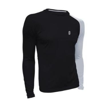 Imagem de Camiseta Raglan Com Proteção UV 50+ Segunda Pele Térmica Manga Longa Tecido Termodry-Masculino