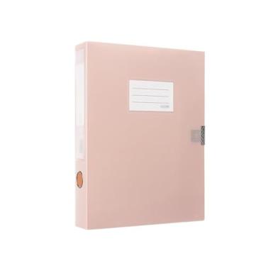 Imagem de Bolsa de documentos A4 caixa de arquivo 55 mm pasta de contrato de grande capacidade material de escritório caixa de armazenamento de dados suporte de documentos (rosa)