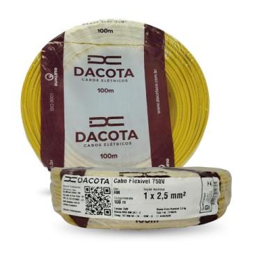 Imagem de Fio Elétrico Cabo Flexível 2,5mm² 750v Rolo 100m Dacota Cores, Amarelo