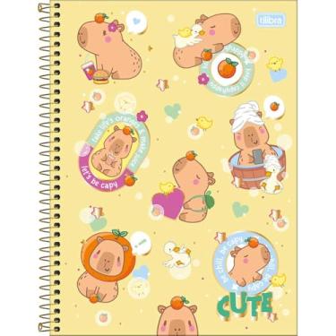 Imagem de Tilibra - Caderno Espiral Capa Dura Universitário 1 Matéria Capyclub 80 Folhas - Capa Amarela - Be Chill