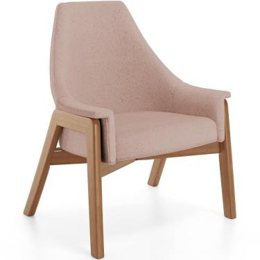 Imagem de Poltrona Decorativa Sakura L02 Linho Rosê - Lyam Decor