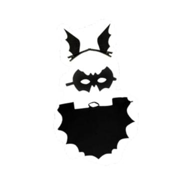 Imagem de YIJU Fantasia de morcego de Halloween para crianças fácil de usar e máscara para brincadeiras imaginativas