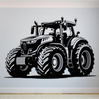 Imagem de Adesivos de parede de trator, pôsteres de parede de motocicleta de quatro rodas, decalques de arte de carro grande, murais decorativos para quarto das crianças 118 x 107 cm