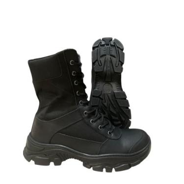 Imagem de Bota Coturno Militar Preta Masculino Confortável Cano Alto - KM SHOES,