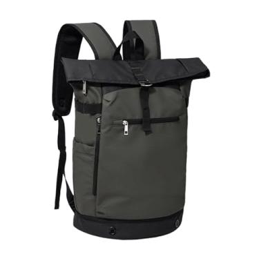 Imagem de predolo Mochila de tênis com rodinhas Mochila casual para o dia a dia Bolsa de tênis estilosa Bolsa de badminton para exercícios, deslocamentos, viagens ao ar, Verde Escuro
