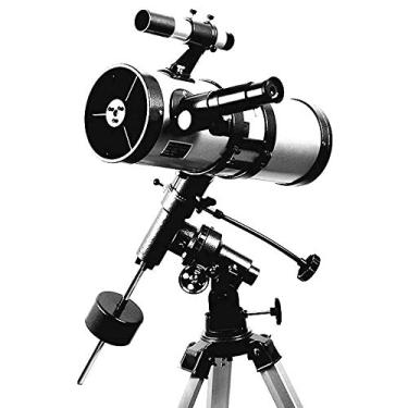 Imagem de Telescópio, telescópio refrator astronômico espacial EQ de 114 mm, telescópio refletor para observar estrela/lua/Saturno/Júpiter