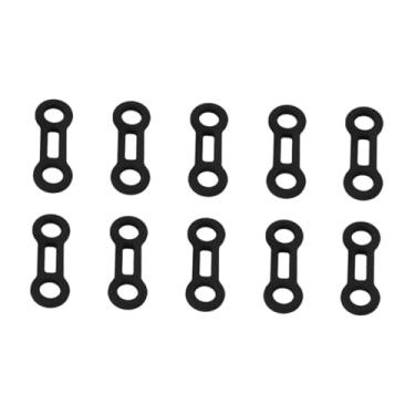 Imagem de Generic 10 peças de cordas de mosquetão de escalada, anéis de travamento, ferramentas de amarração, cordas de fixação, conector de rolha, arnês de escalada, Preto