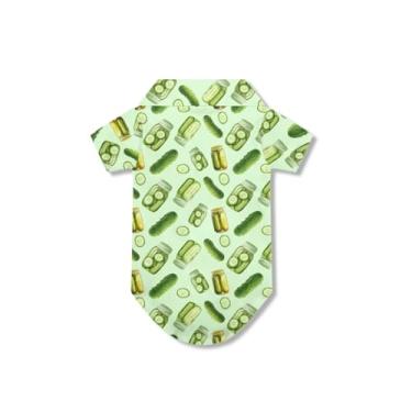 Imagem de Bivxisrvo Camiseta Green Pickle para cães médios, meninos, roupas fofas, para gatos e cães, camiseta respirável para primavera, verão, gato, princesa, para festas de aniversário, roupas de fantasia