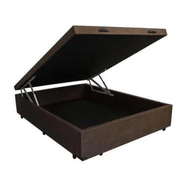 Imagem de Base Box Baú Casal 138x188 Suede Com Pistão à Gás - Ortobello, Marrom