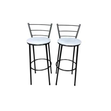 Imagem de Kit 2X Banquetas Para Cozinha Gourmet Com Encosto E Estofado Confortav
