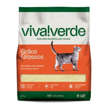 Imagem de Areia Higiênica para Gatos Viva Verde Grãos Grossos - 10kg