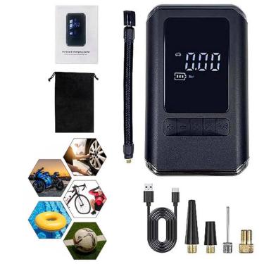 Imagem de Calibrador Compressor Bomba Ar Encher Pneu Carro Portátil