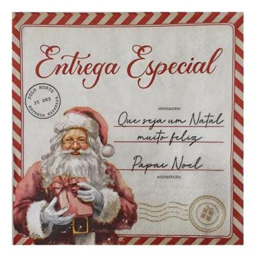 Imagem de Guardanapo de Papel Estampado Carta Papai Noel Natalino - 20 un - Crom