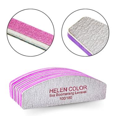 Imagem de Kit 20 Mini Lixa Bumerangue 2 Lados Polidora Lavável 100/180