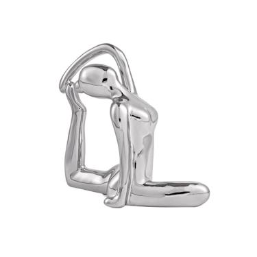 Imagem de Escultura Decorativa de Yoga em Porcelana 2 Prata - Gran Belo